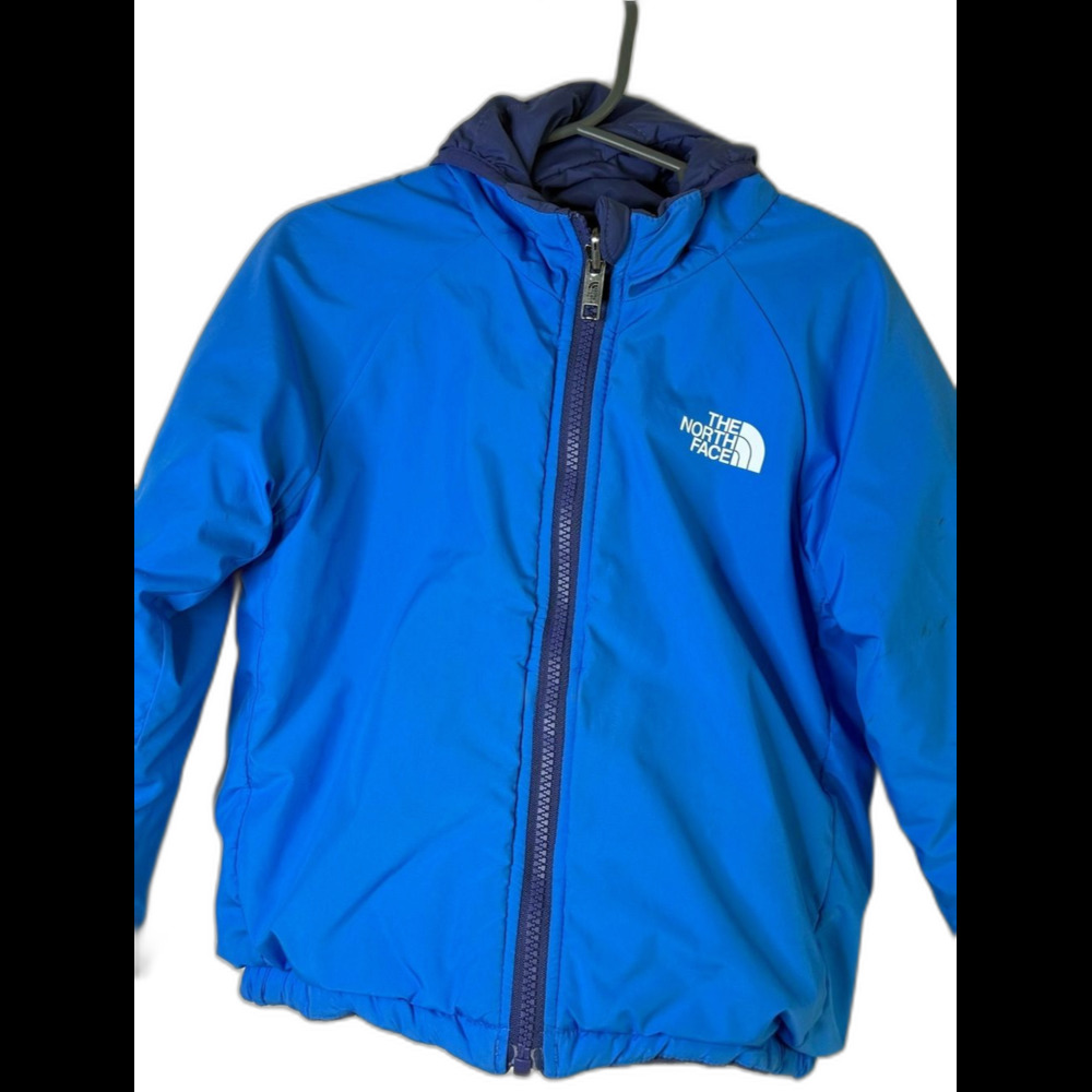 The North Face Royal Blue Hooded Zip Jacket 4 unisex. Double sided.